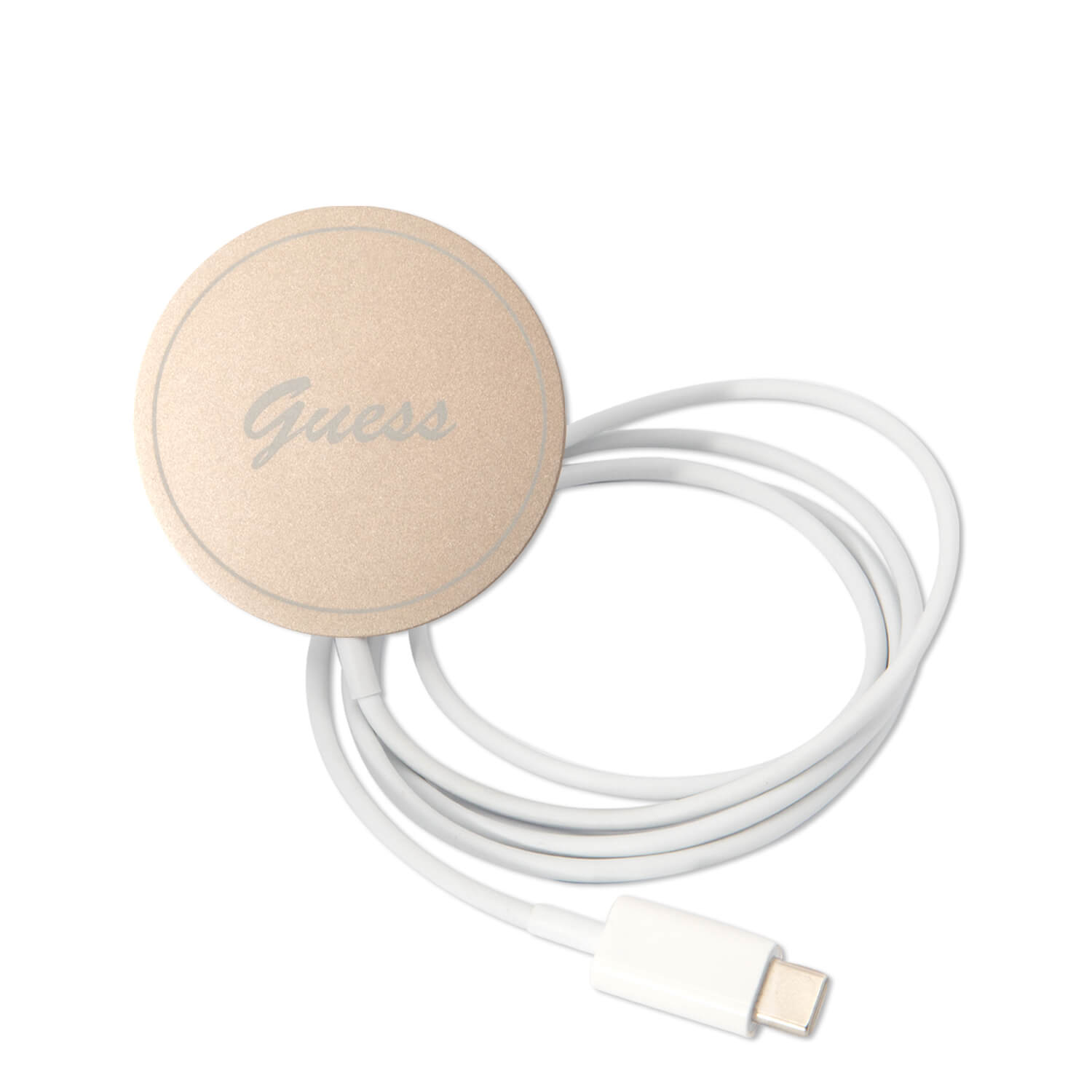Guess iPhone 15 / 14 / 13 - Bundle Pack - Σετ Σκληρή Θήκη με Πλαίσιο Σιλικόνης και Ασύρματος Φορτιστής MagSafe - Design 4G Print MagSafe - Brown - GUBPP14SH4EACSW