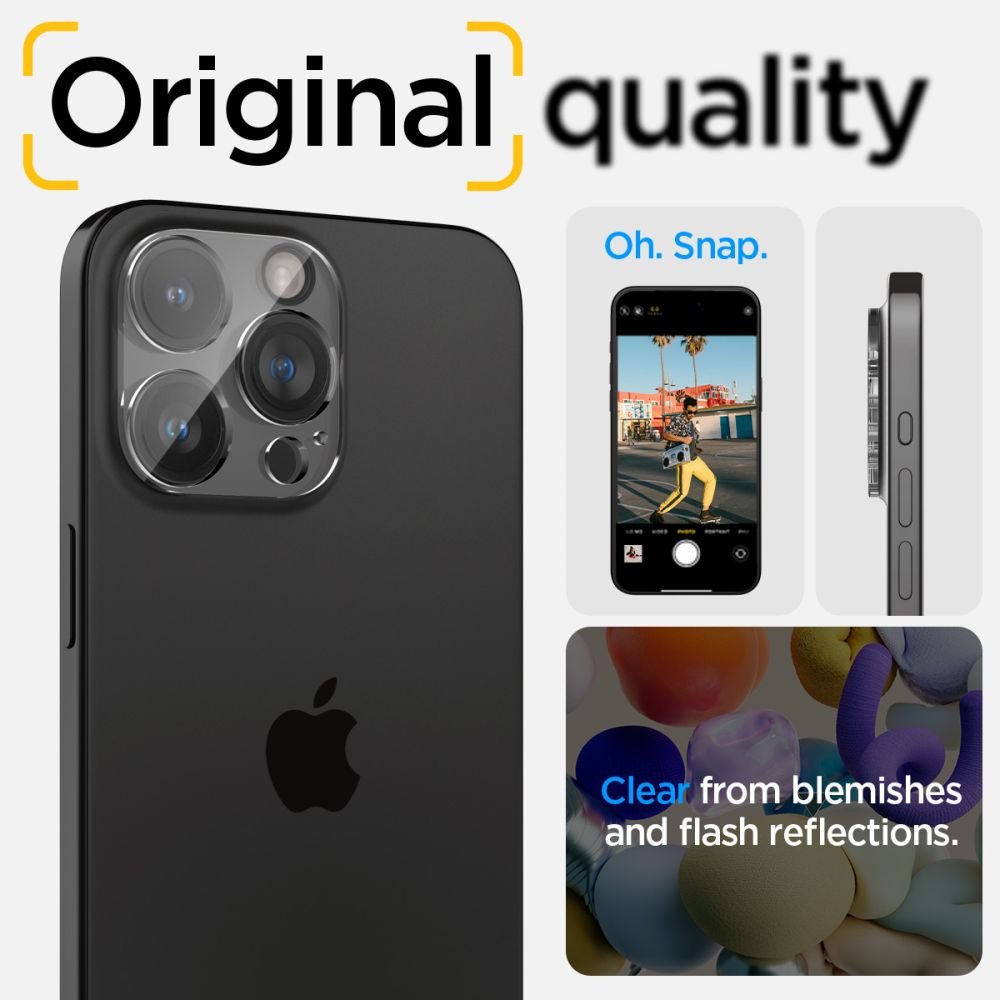 Spigen iPhone 14 Pro / 14 Pro Max / 15 Pro / 15 Pro Max / 16 Pro / 16 Pro Max Aparatu Optik.TR Αντιχαρακτικό Γυαλί για την Κάμερα - 2 Τεμάχια - Διάφανο