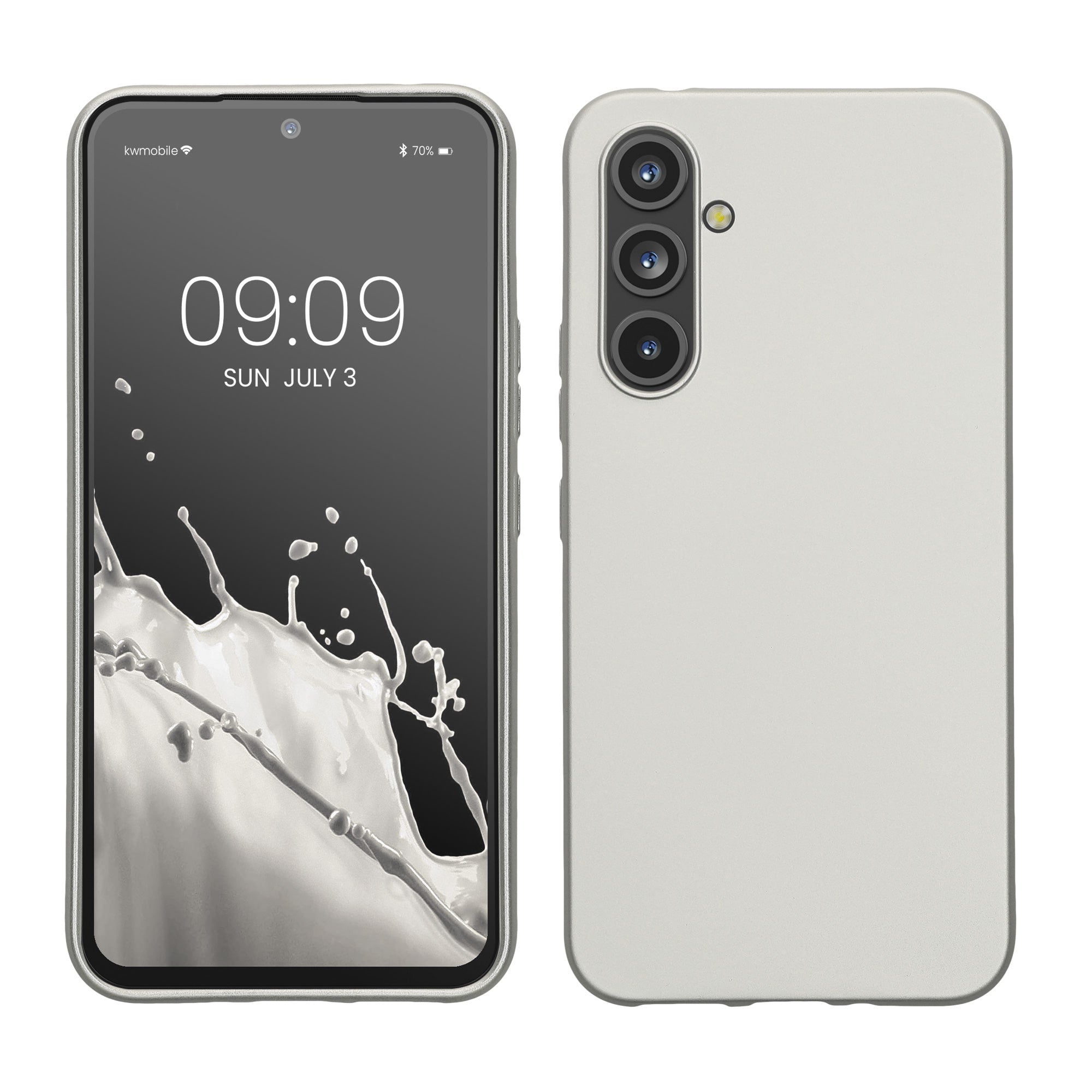 KW Samsung Galaxy A54 5G Θήκη Σιλικόνης TPU - Metallic Silver