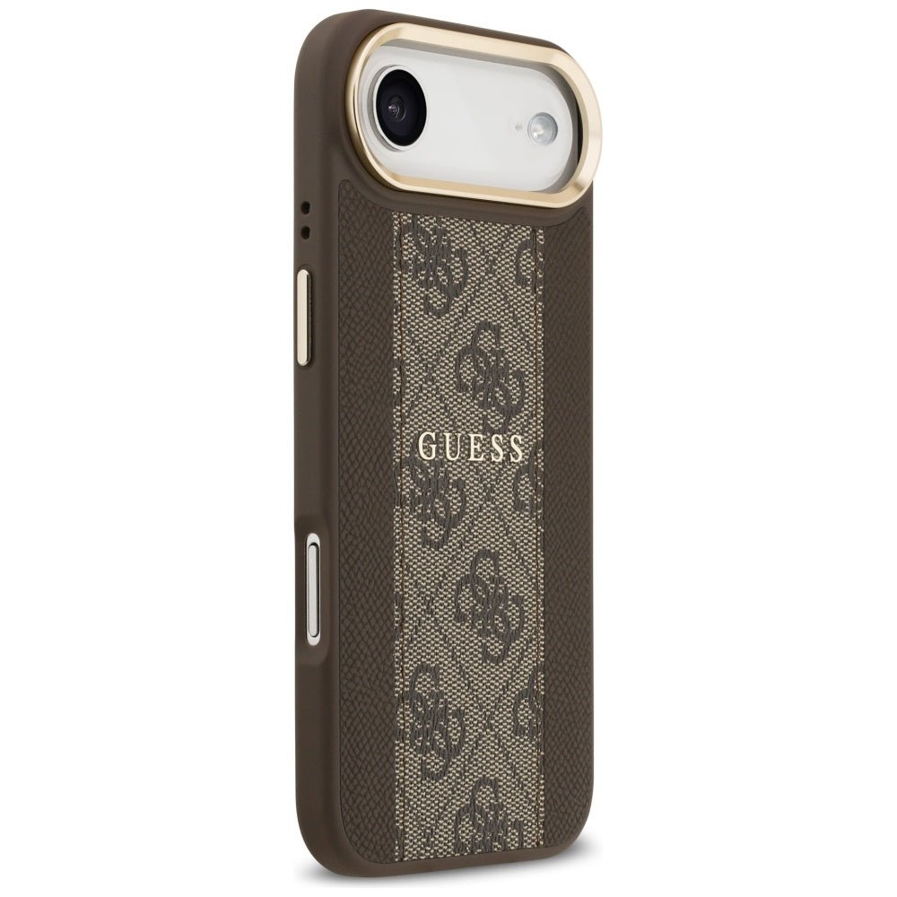Guess iPhone Air - 4G Stripe MagSafe - Θήκη με Επένδυση Συνθετικού Δέρματος - Brown - GUHMP17MPG4SEMCW