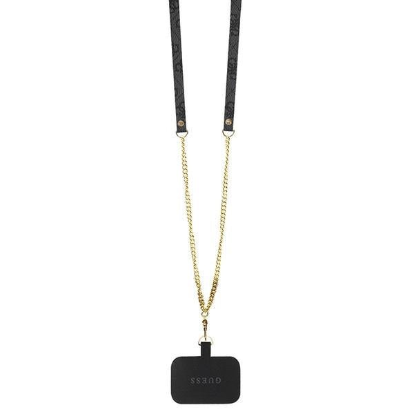 Guess iPhone 15 Plus - Crossbody 4G Metal Logo Θήκη με Επένδυση Συνθετικού Δέρματος και Λουράκι - Black - GUHCP15MP4TDSCPK