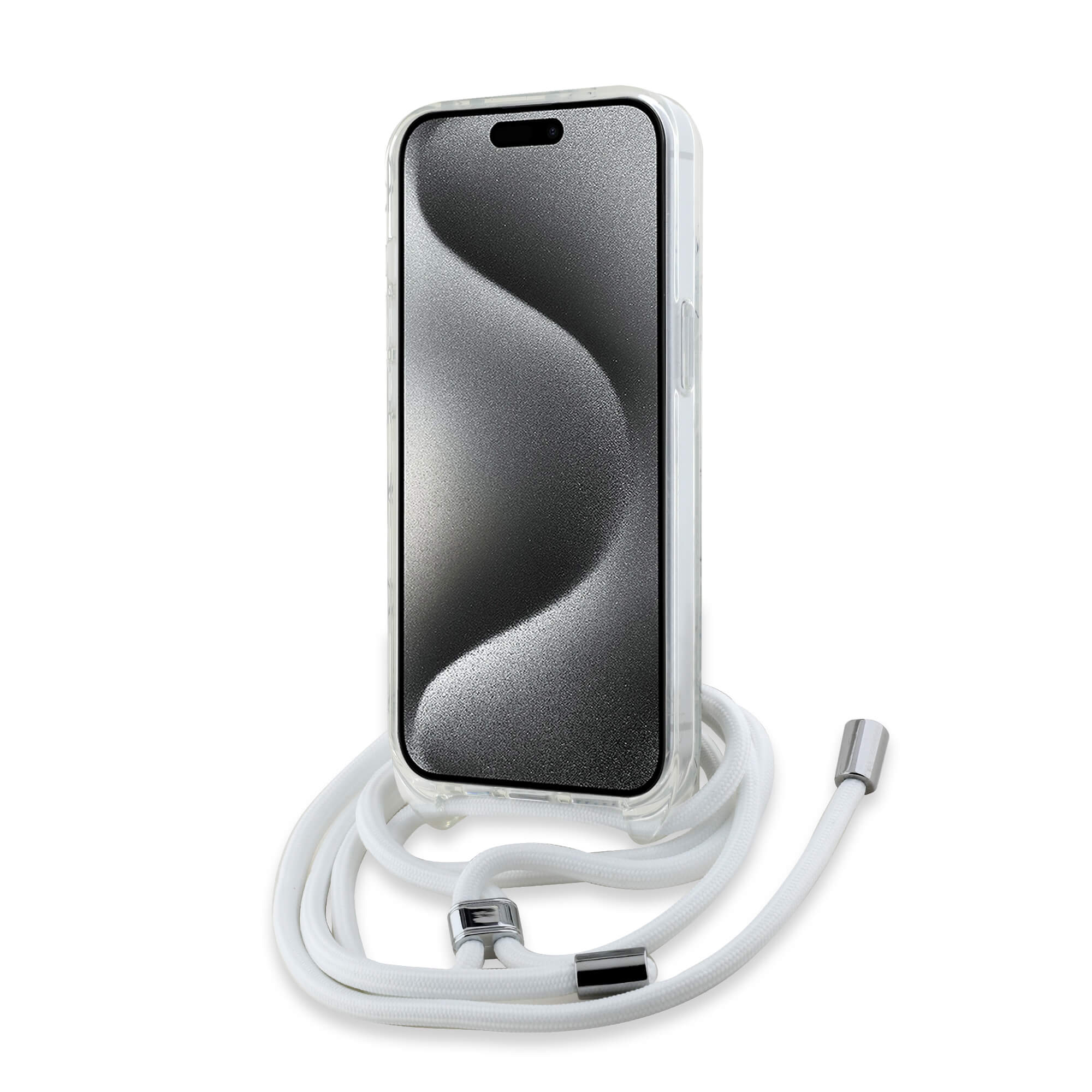 Karl Lagerfeld iPhone 15 / 14 / 13 - Crossbody IML Karl Head - MagSafe Σκληρή Θήκη με Πλαίσιο Σιλικόνης και Λουράκι - Διάφανη - KLHMP15SHCKHNT