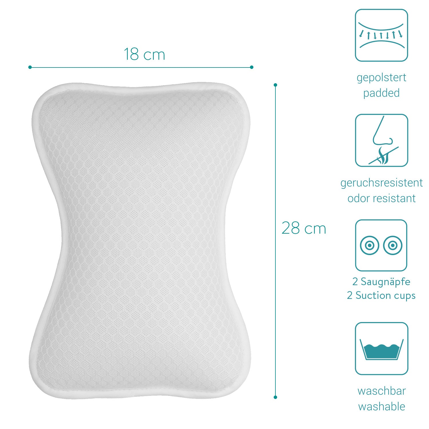 Navaris Αντιολισθητικό Μαξιλάρι Μπάνιου - White - 47494.02