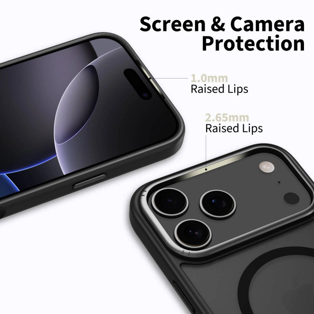 Tech - Protect iPhone 17 Pro - MagEdge - Σκληρή Θήκη με Πλαίσιο Σιλικόνης και MagSafe - Matte Black / Gunmetal