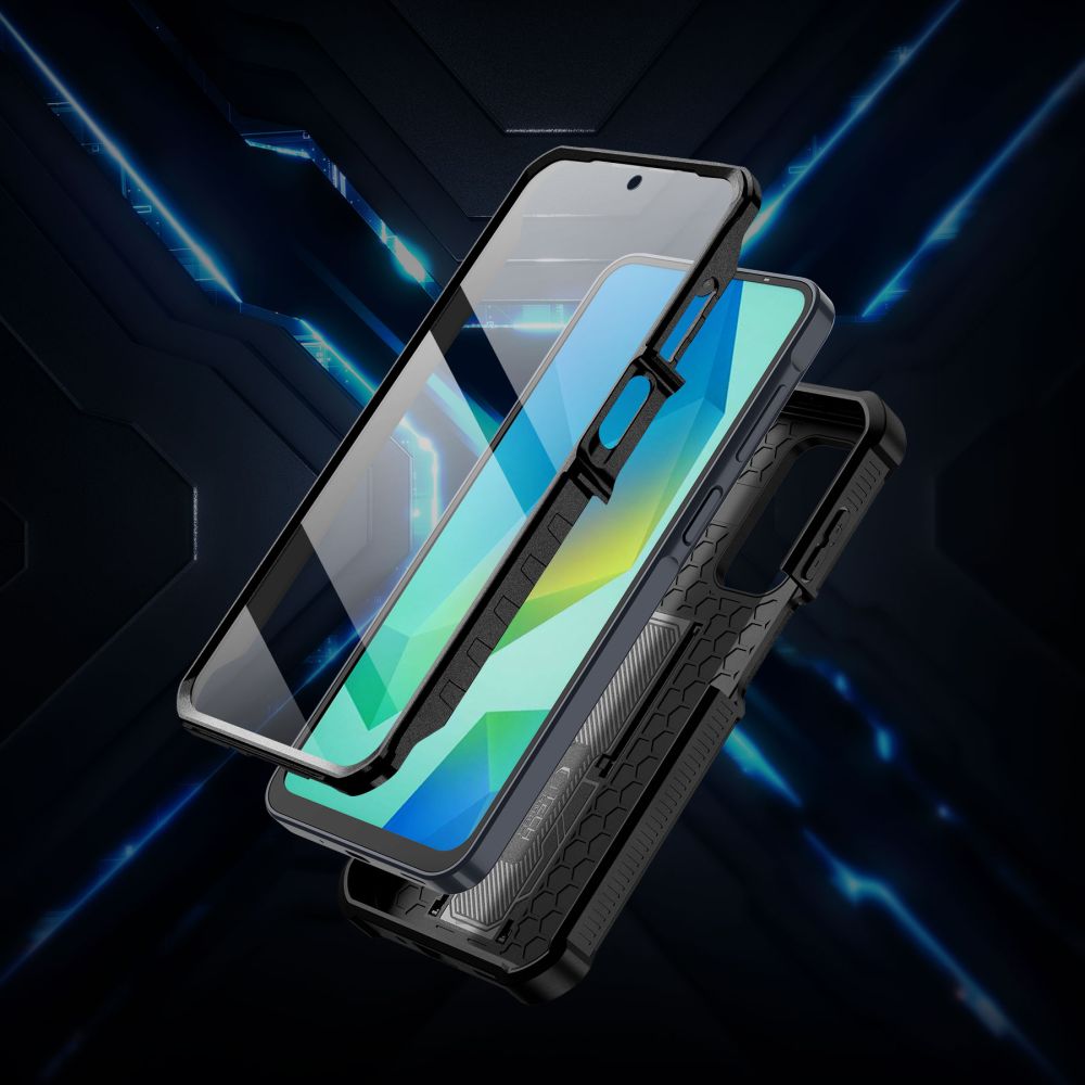 Tech - Protect Samsung Galaxy A16 4G / A16 5G Kevlar Cam+ Θήκη 360 Full Body με Προστασία για την Οθόνη και την Κάμερα και Stand - Black