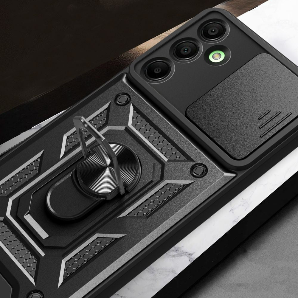 Tech - Protect Samsung Galaxy A16 4G / A16 5G Camshield Pro Σκληρή Θήκη με Πλαίσιο Σιλικόνης και Δαχτυλίδι Συγκράτησης - Black