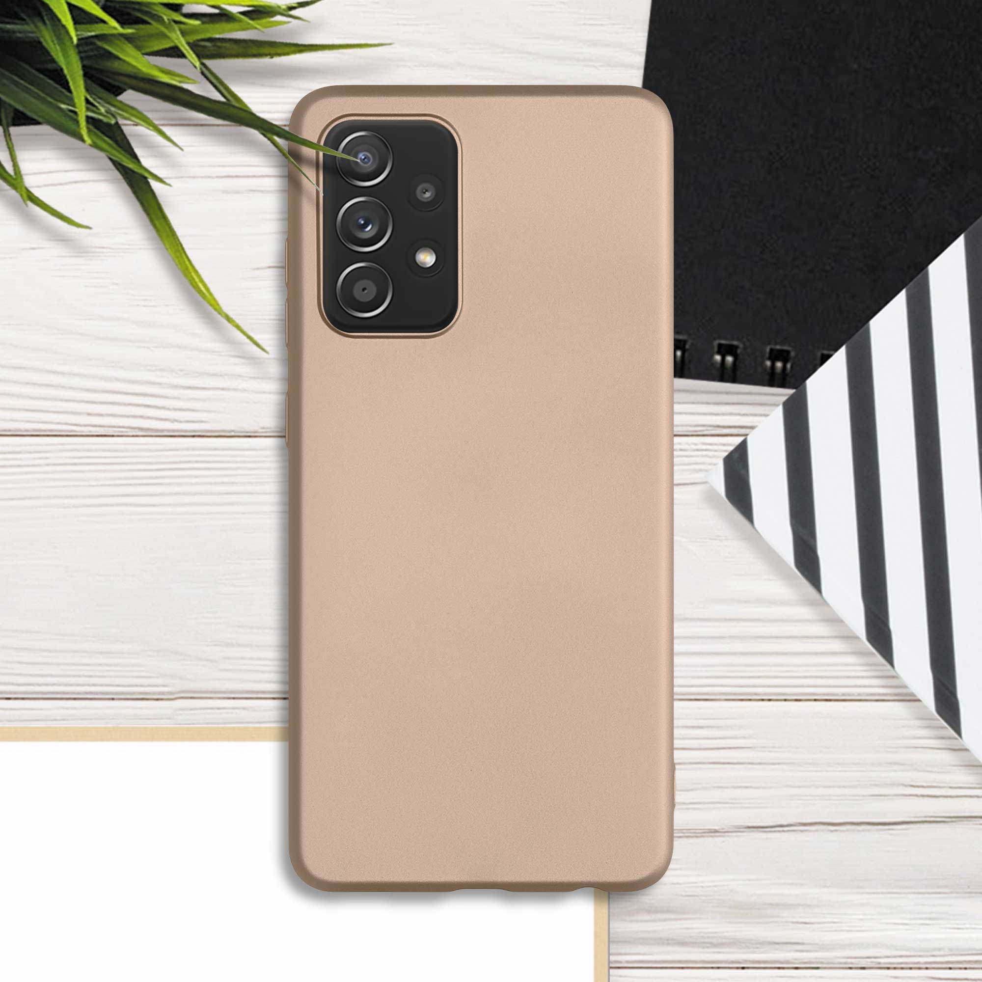 KW Samsung Galaxy A52 / A52 5G / A52s 5G Θήκη Σιλικόνης TPU - Metallic Gold - 54351.66