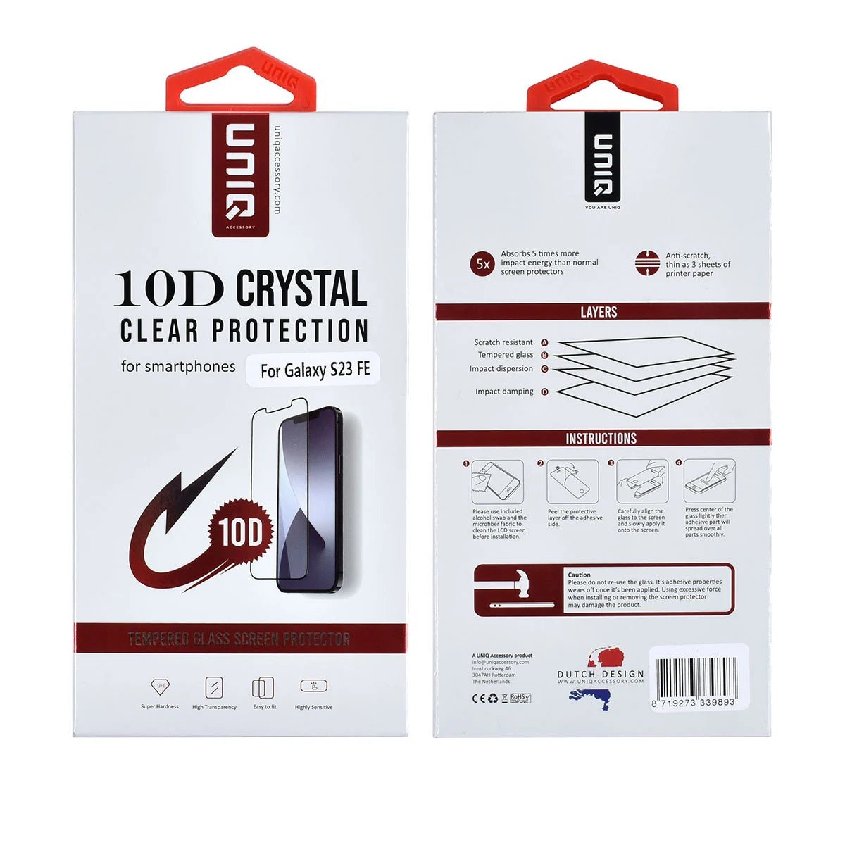 Tuniq Samsung Galaxy S23 FE - Προστασία Οθόνης - Full Screen 10D Αντιχαρακτικό Γυαλί Tempered Glass - Διάφανο