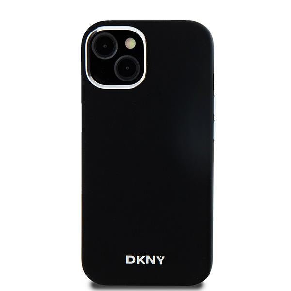 DKNY iPhone 15 / 14 / 13 - Liquid Silicone Small Metal Logo - MagSafe Σκληρή Θήκη με Πλαίσιο Σιλικόνης - Black