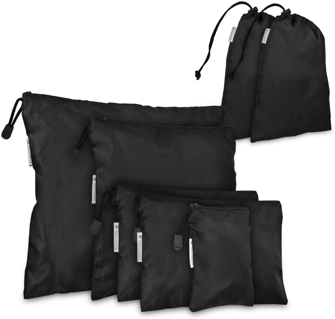 Navaris 7 Set Travel Storage Bags Σετ με 7 Σάκους Ταξιδιού από Πολυεστέρα - Black - 42954