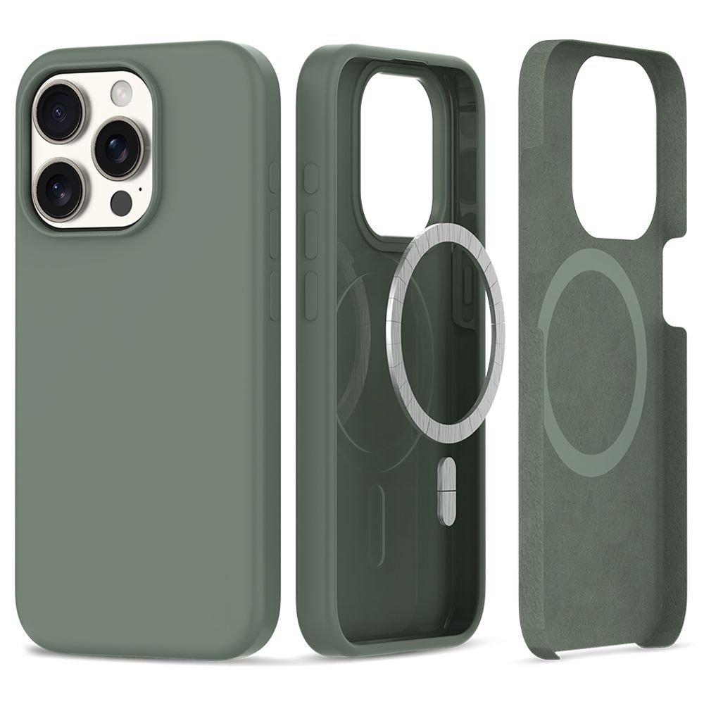 Tech - Protect iPhone 15 Pro Silicone Magsafe Θήκη Σιλικόνης TPU - Olive