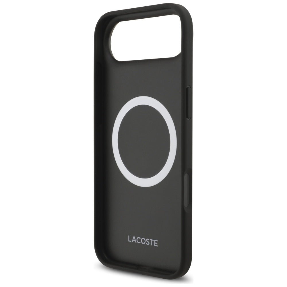 Lacoste iPhone Air - Iconic Petit Pique Woven Logo MagSafe - Σκληρή Θήκη με Πλαίσιο Σιλικόνης - Black