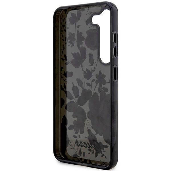 Guess Samsung Galaxy S23 Plus - Flower Collection Σκληρή Θήκη με Πλαίσιο Σιλικόνης - Black - GUHCS23MHCFWSK