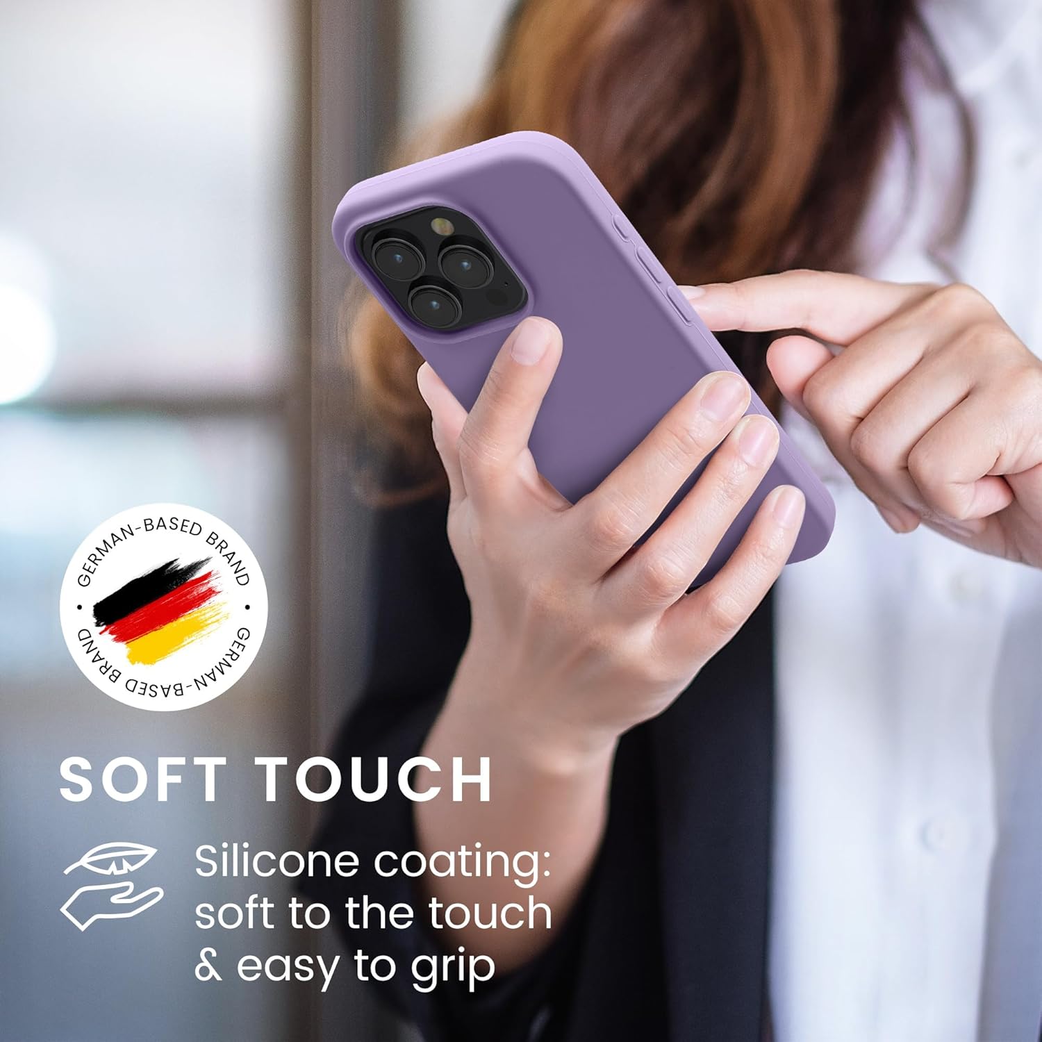 KW iPhone 15 Pro Θήκη Σιλικόνης Rubberized TPU - Violet Purple