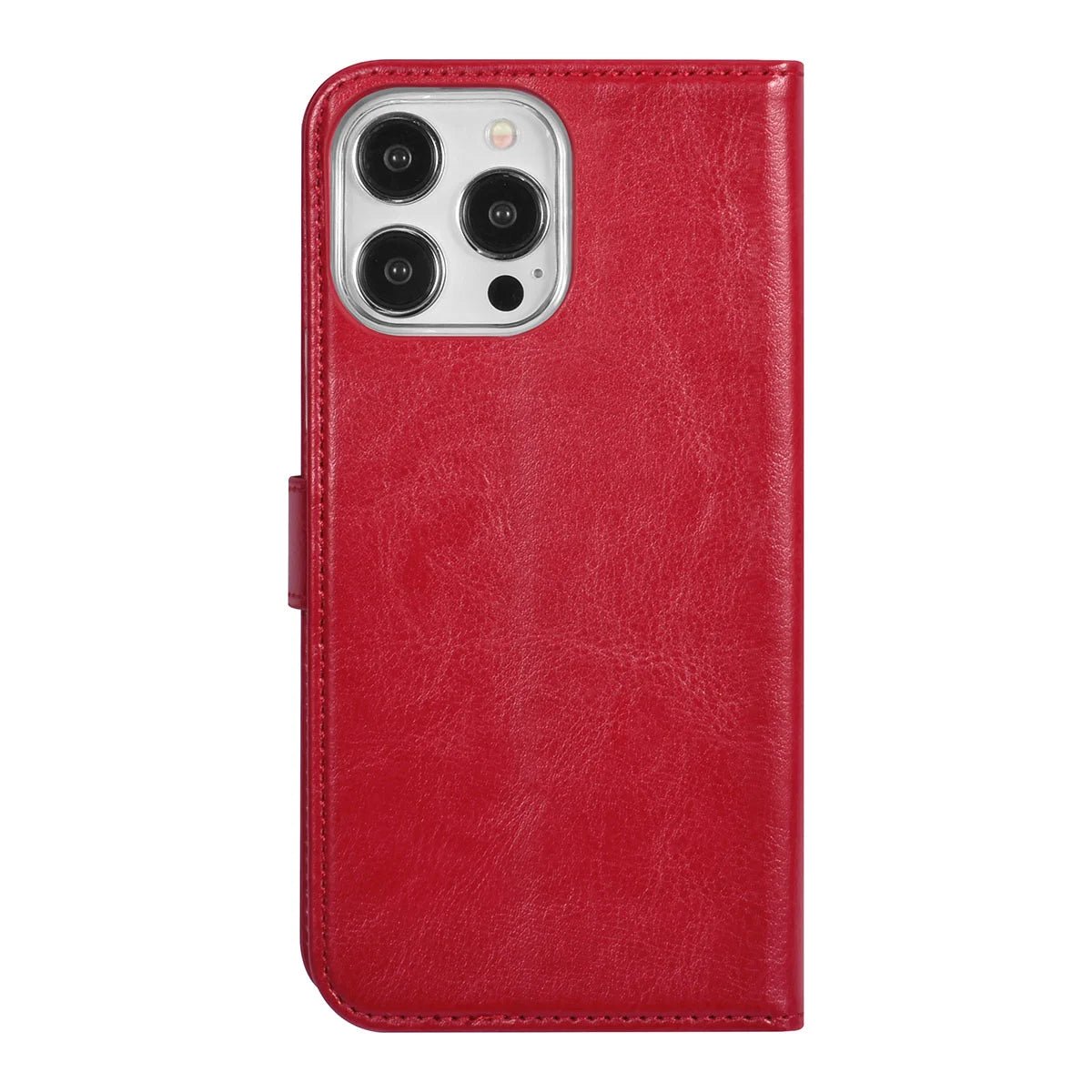 Tuniq iPhone 15 Pro Max - Θήκη Πορτοφόλι Stand από Δερματίνη - Κόκκινη