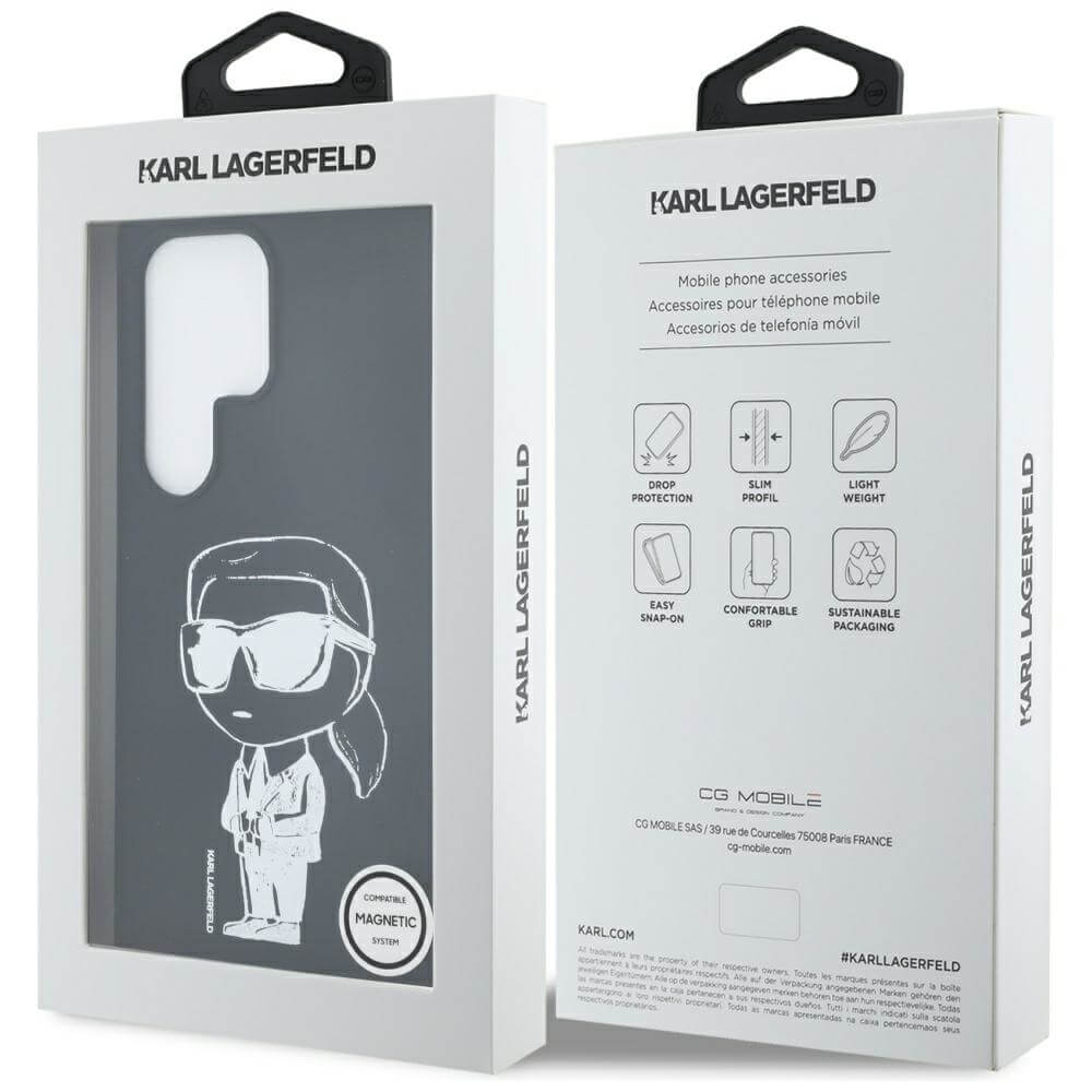 Karl Lagerfeld Samsung Galaxy S25 Ultra - Silicone Graffiti Ikonik Printed Logo - Σκληρή Θήκη Σιλικόνης με MagSafe - Black - KLHMS25LPNYKGRTK