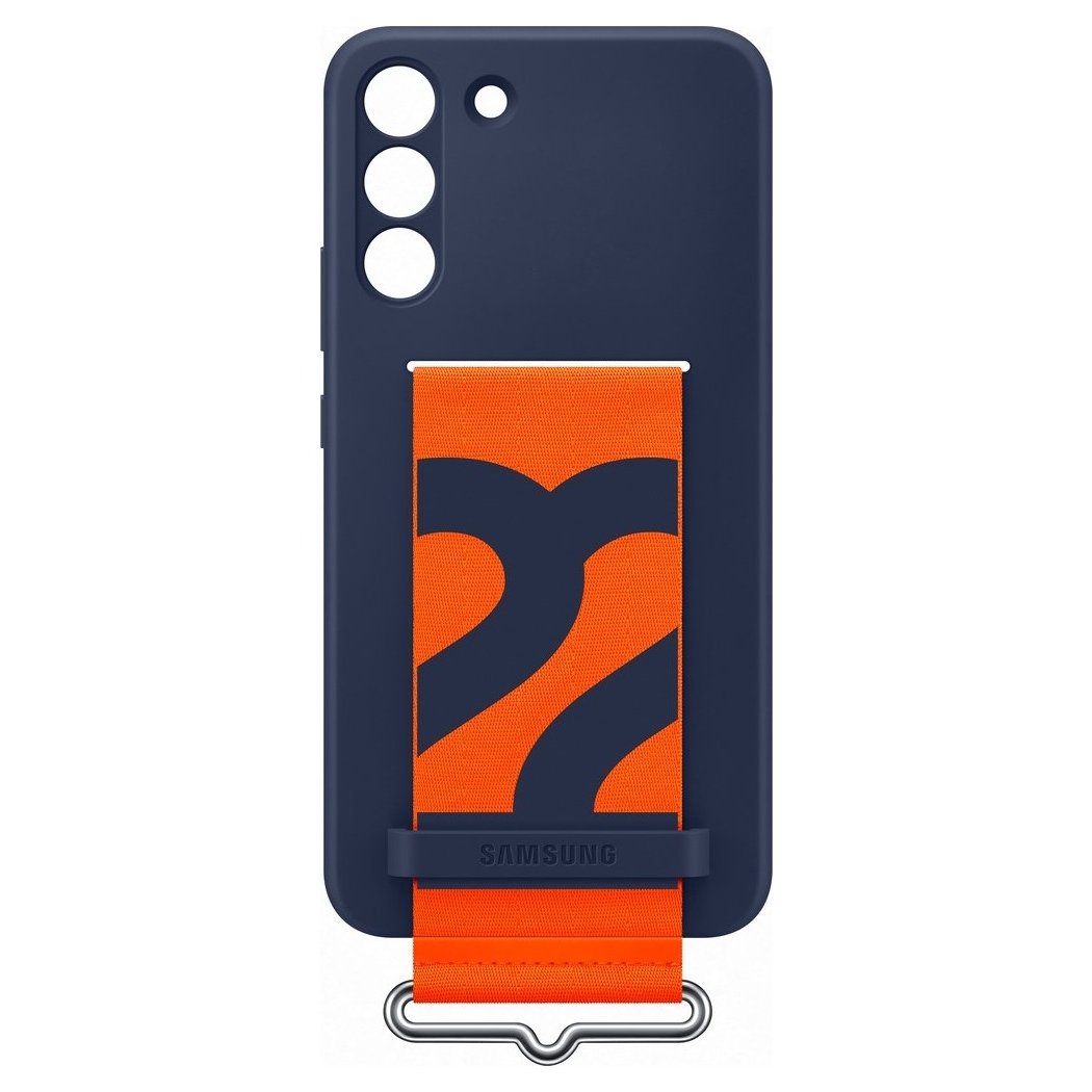Samsung Silicone Strap Cover Samsung Galaxy S22 Plus Θήκη Σιλικόνης - Navy Blue / Orange - EF - GS906TNEGWW