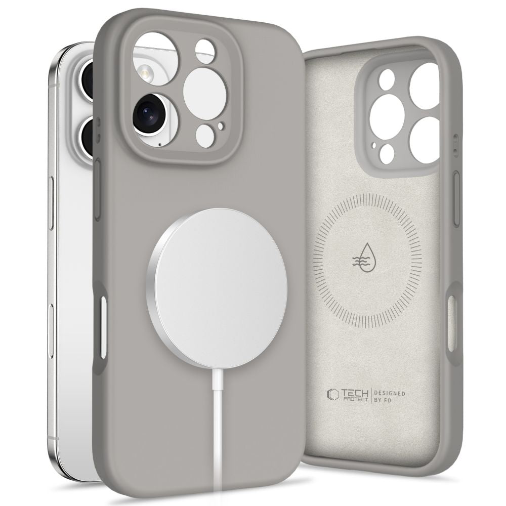 Tech - Protect iPhone 16 Pro Liquid Silicone - MagSafe Θήκη Σιλικόνης TPU - Stone Grey