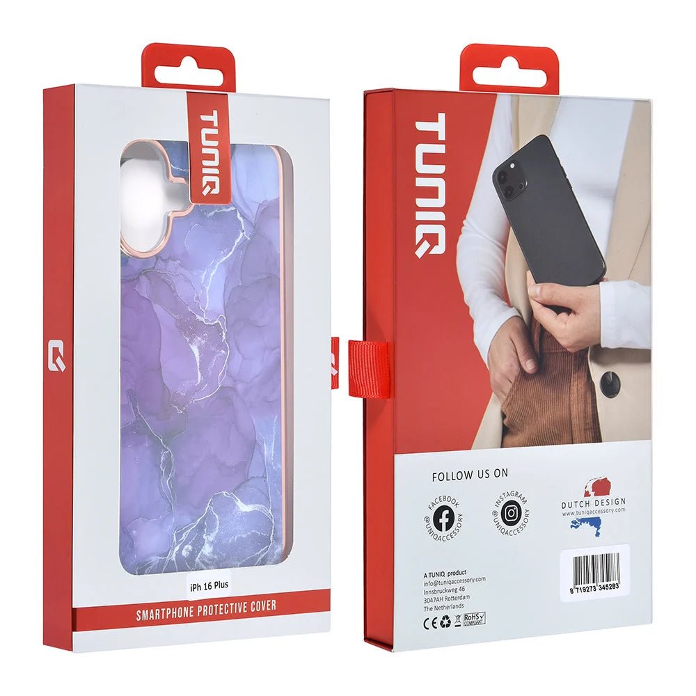 Tuniq iPhone 16 Plus Silicone Θήκη Σιλικόνης - Marble / Purple