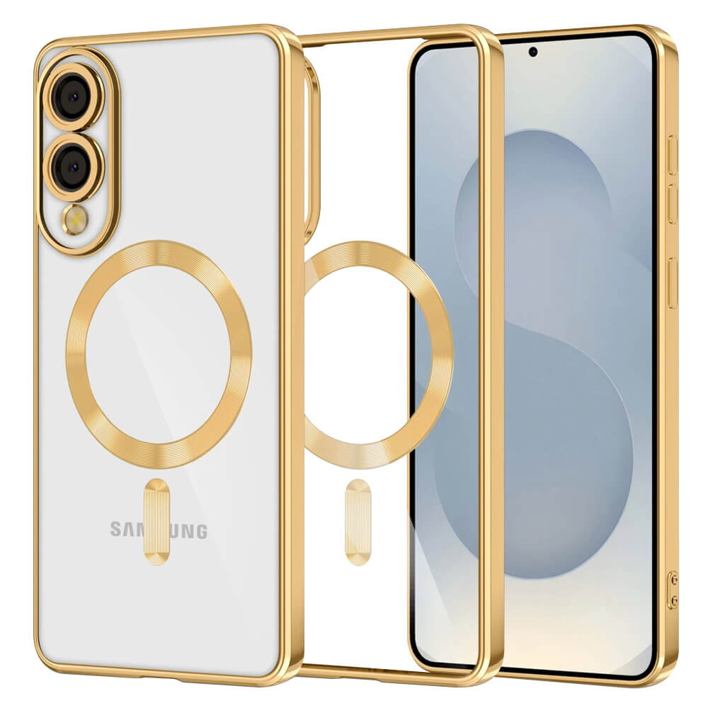 Techsuit Samsung Galaxy S25 Edge - Luxury Crystal MagSafe - Θήκη Σιλικόνης - Gold