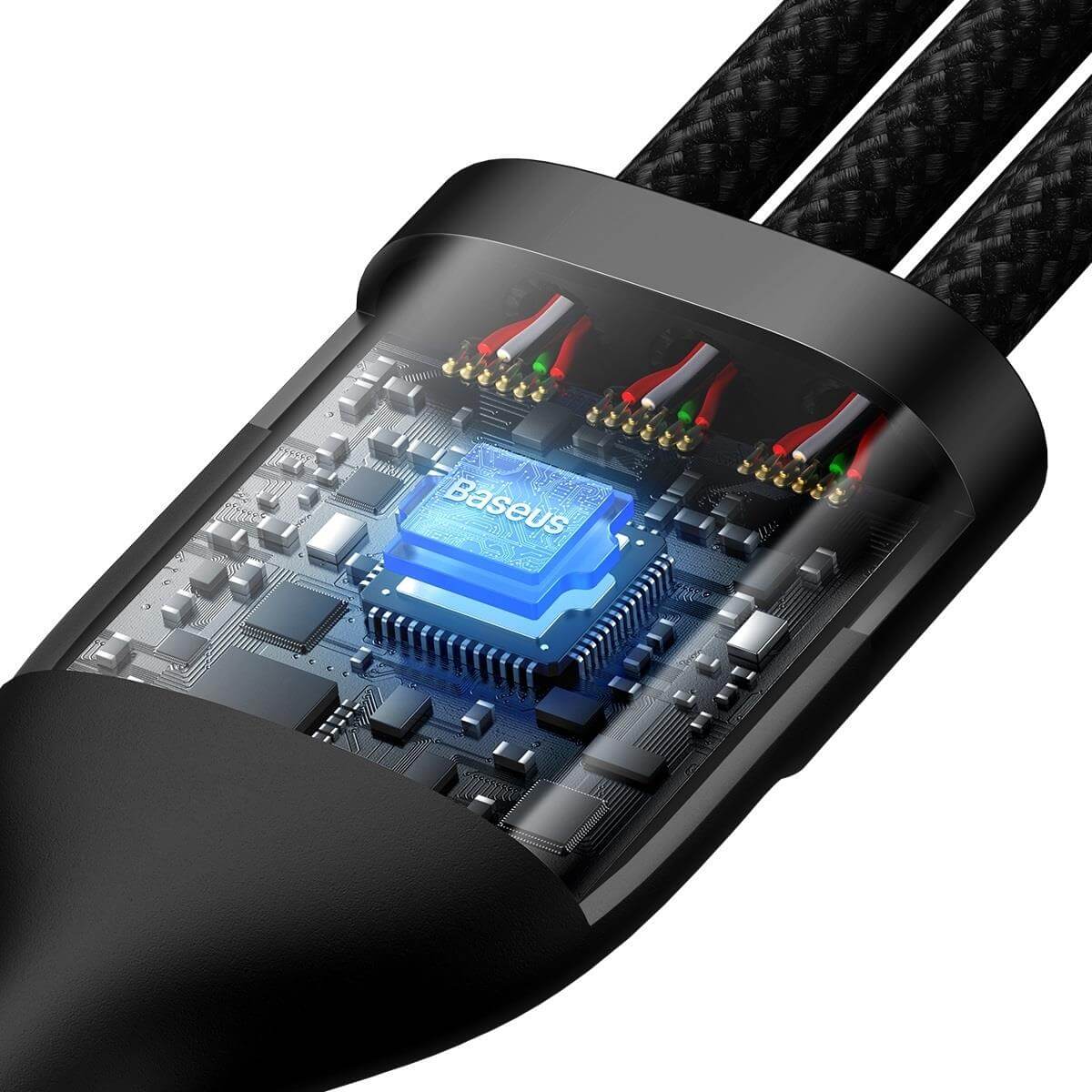 Baseus Flash Series ΙΙ Καλώδιο Γρήγορης Φόρτισης και Δεδομένων 100W 1.5m - Type C / Lightning / micro USB - Black - CASS030201