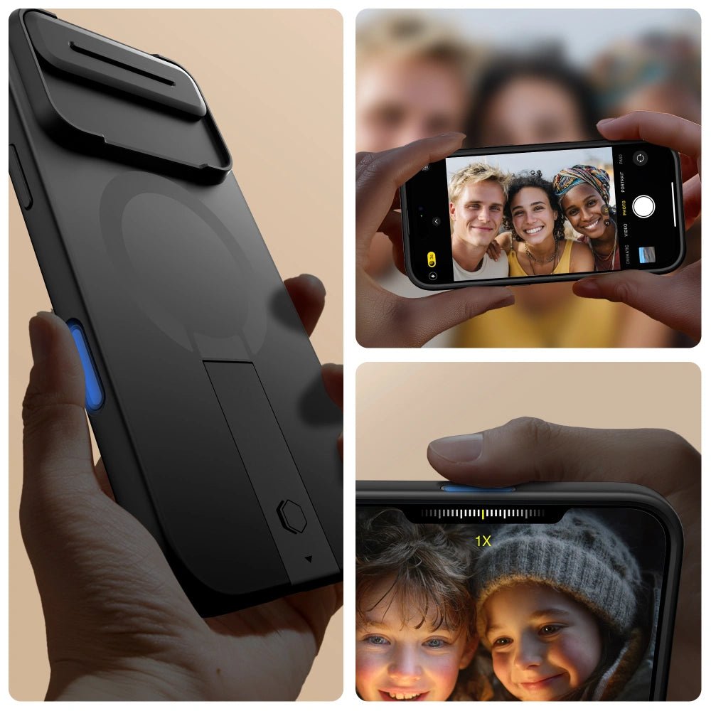 Tech - Protect iPhone Air - Kevlar Aura MagSafe - Σκληρή Θήκη με Ανοιγόμενο Κάλυμμα Κάμερας και Stand - Black