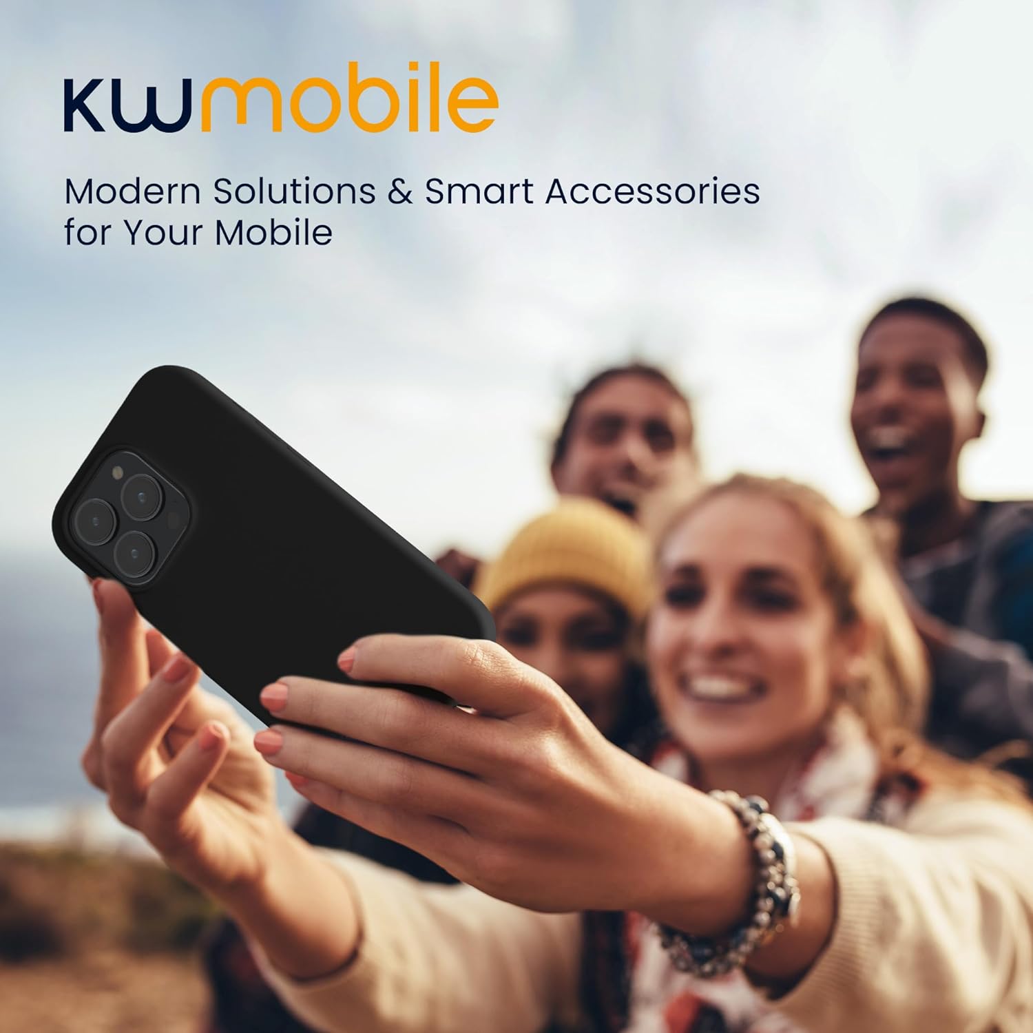 KW iPhone 15 Pro Max Θήκη Σιλικόνης Rubberized TPU - Black - 61956.01