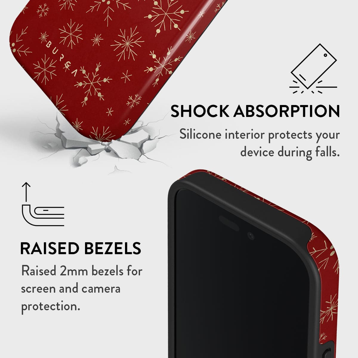 Burga iPhone 16 Fashion Tough MagSafe Σκληρή Θήκη με MagSafe - Dear Santa Snowflake