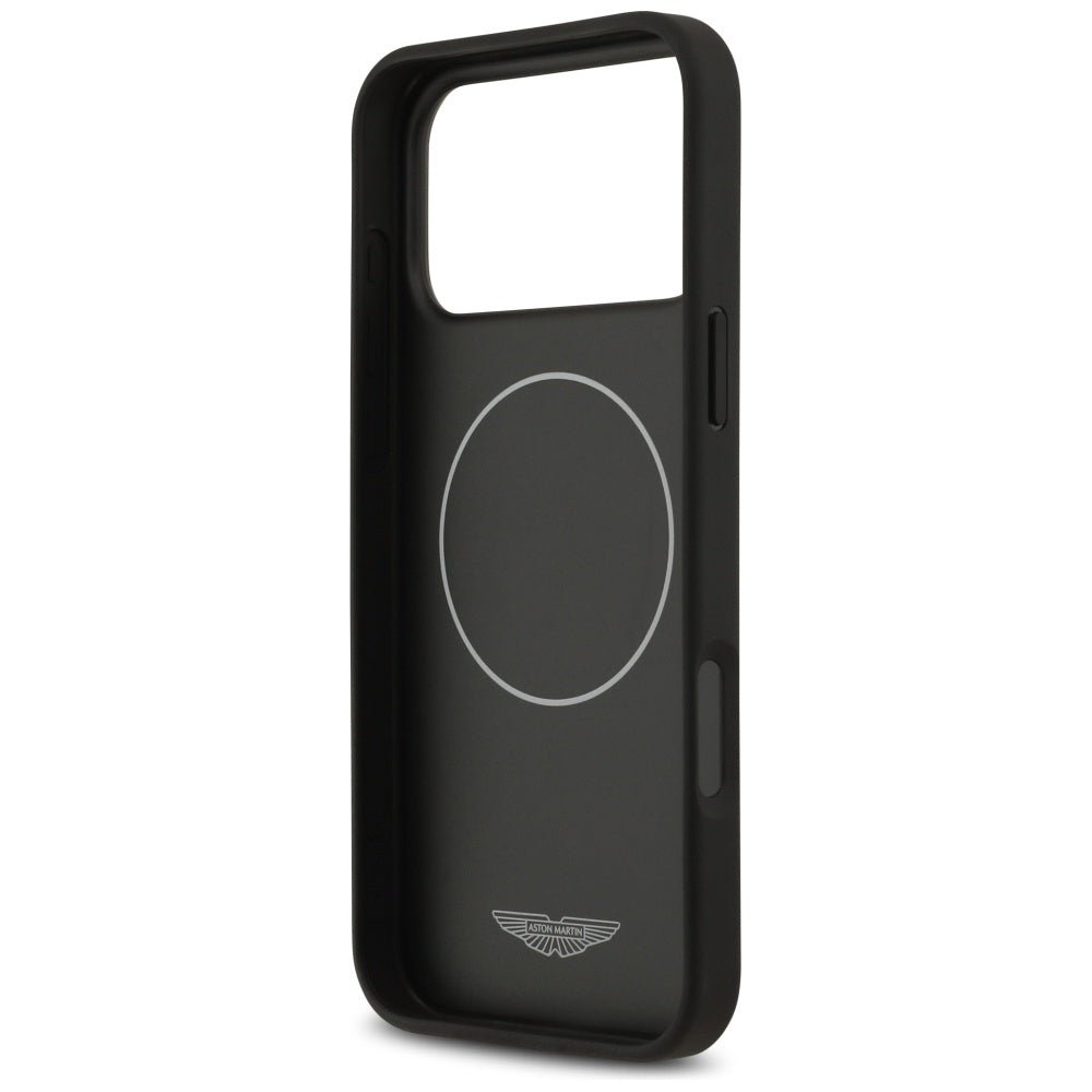 Aston Martin iPhone 17 Pro Max - Σκληρή Θήκη με Πλαίσιο Σιλικόνης - HC Kevlar Counter Design MagSafe - Black