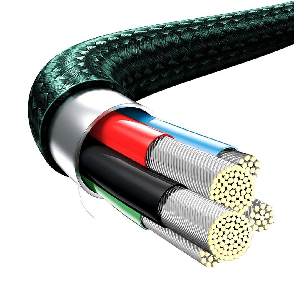Baseus Rapid 3in1 Καλώδιο Φόρτισης Type - C 20W 1.5m - Micro USB / Lightning / Type - C - Green - CAMLT - SC06
