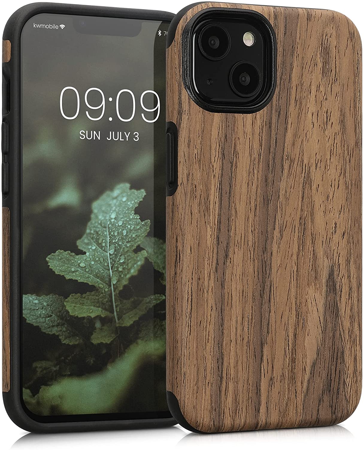 KW iPhone 13 Θήκη Σιλικόνης TPU Design Two - Tone Wood - Woodgrain Brown - 58302.01