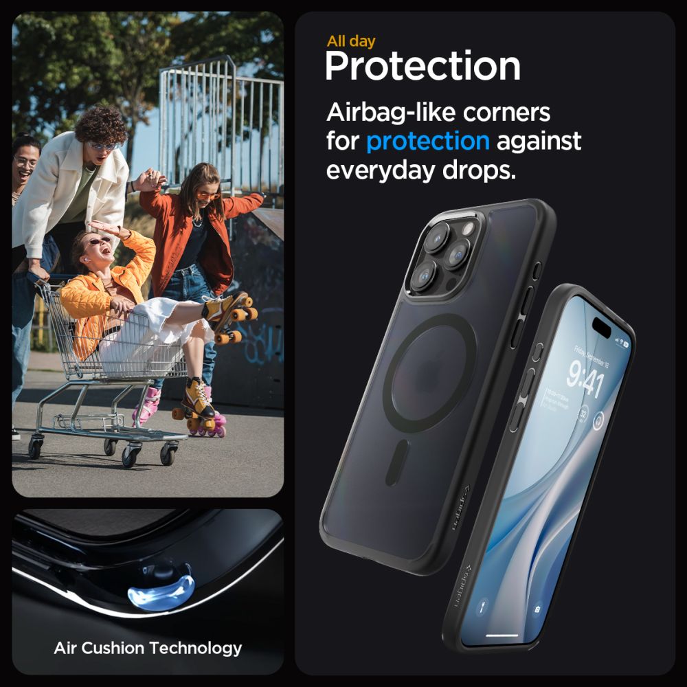 Spigen iPhone 15 Pro Max Ultra Hybrid Mag Σκληρή Θήκη με Πλαίσιο Σιλικόνης Και MagSafe - Frost Black