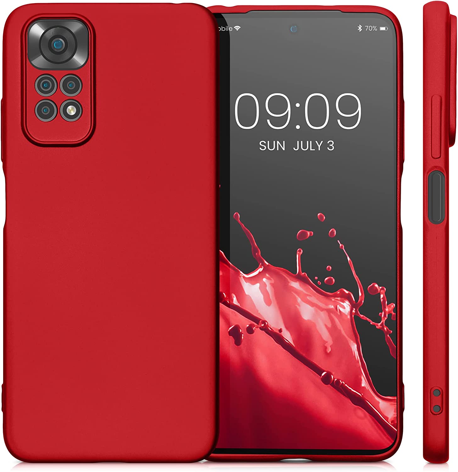 KW Xiaomi Redmi Note 11 / Redmi Note 11S Θήκη Σιλικόνης TPU - Metallic Dark Red - 58651.36