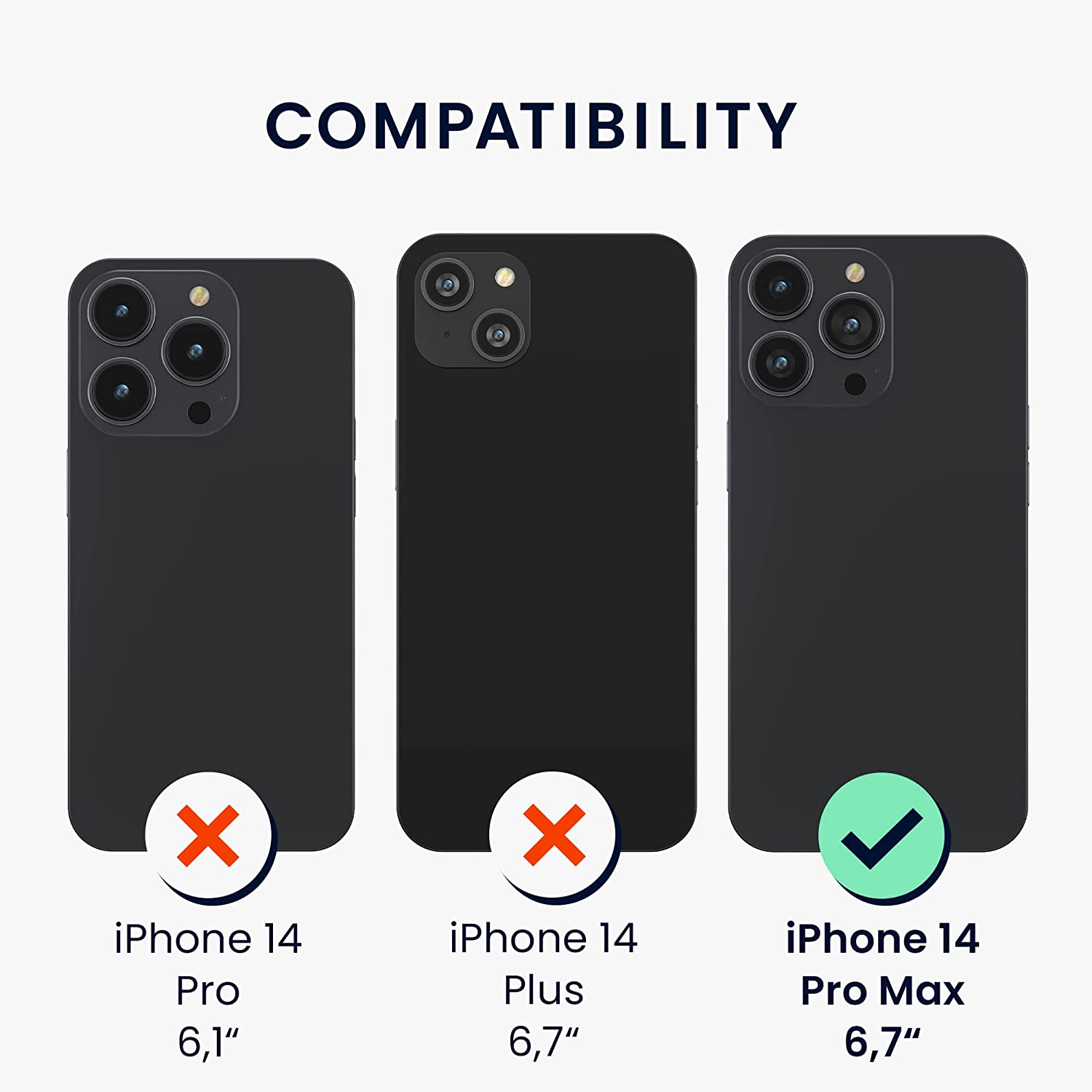 KW iPhone 14 Pro Max Hybrid Σκληρή Θήκη με Πλαίσιο Σιλικόνης TPU και Κάλυμμα για την Κάμερα - Black - 60355.01