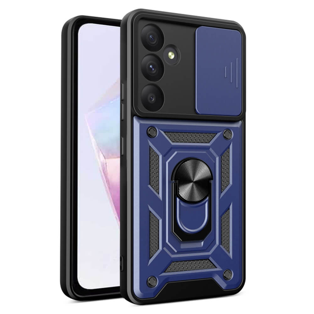 Techsuit Samsung Galaxy A36 5G - CamShield - Σκληρή Θήκη με Προστασία Καμερών και Δαχτυλίδι Συγκράτησης - Blue