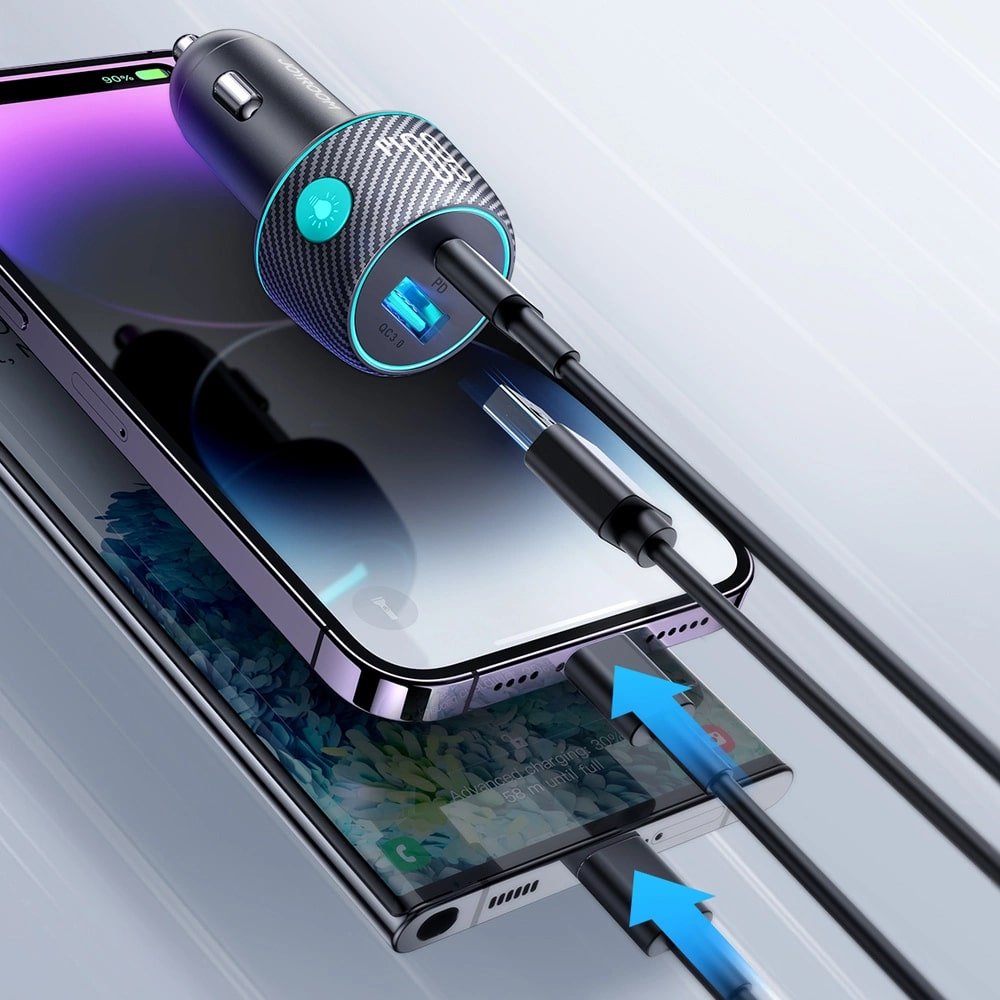 Joyroom Φορτιστής Αυτοκινήτου Γρήγορης Φόρτισης με 1 Θύρα USB και 1 Θύρα Type - C PD 60W QC 3.0 - Black - JR - CCN01