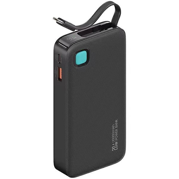 USAMS CD242 XY Series PowerBank 10000mAh 20W με Ενσωματωμένο Καλώδιο Type - C - Black