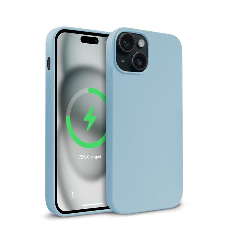 Crong iPhone 15 Color Cover Magnetic - Θήκη Σιλικόνης με MagSafe - Blue