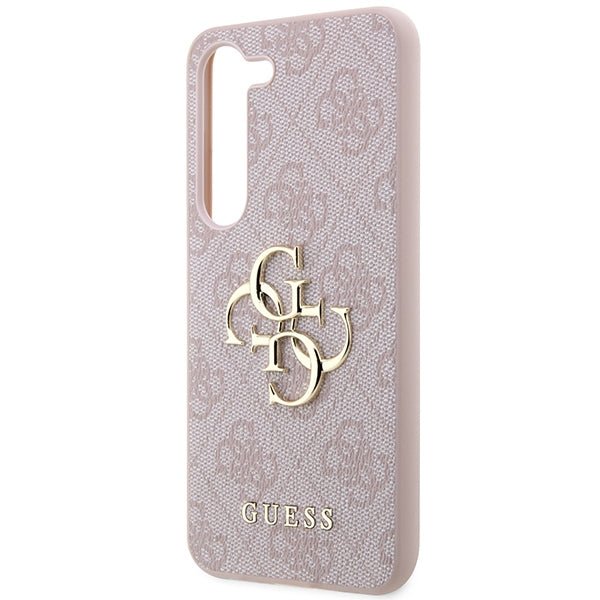 Guess Samsung Galaxy S24+ - 4G Big Metal Logo Θήκη με Επένδυση Συνθετικού Δέρματος - Pink - GUHCS24M4GMGPI