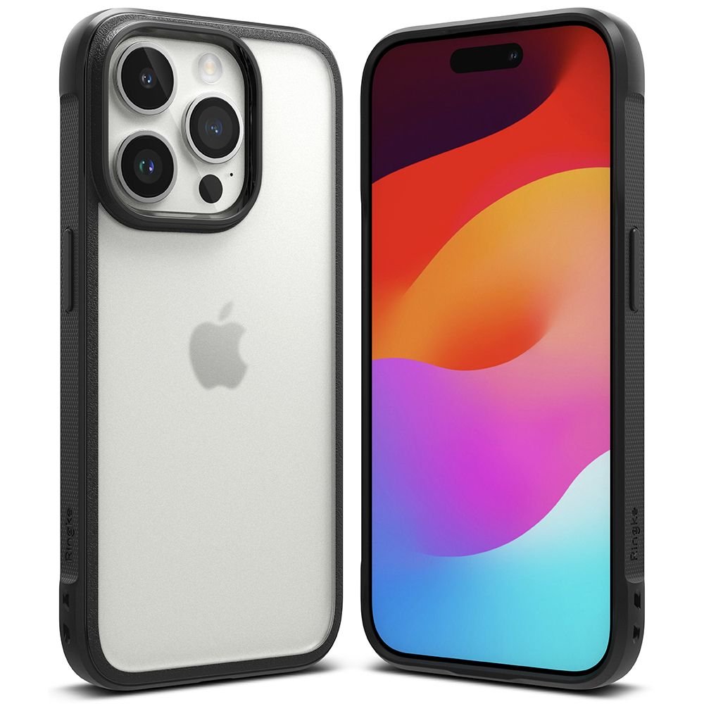 Ringke iPhone 15 Pro Max Fusion Bold Σκληρή Θήκη με Πλαίσιο Σιλικόνης - Matte Black / Ημιδιάφανη