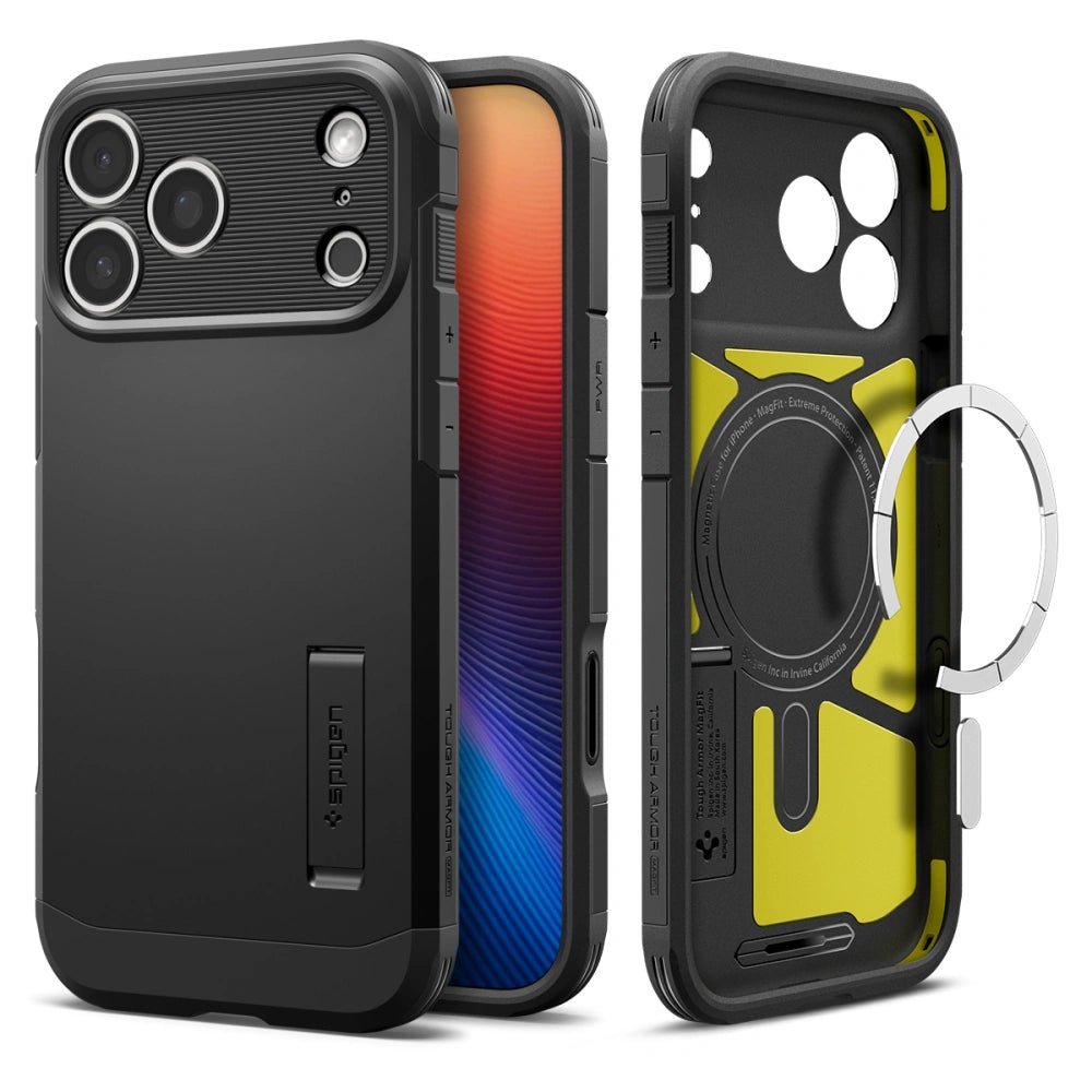 Spigen iPhone 17 Pro Max - Tough Armor T Mag - MagSafe Σκληρή Θήκη με Πλαίσιο Σιλικόνης και Σταντ - Black