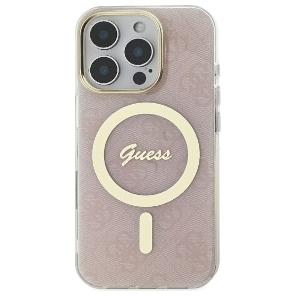 Guess iPhone 16 Pro Max IML 4G MagSafe Σκληρή Θήκη με Πλαίσιο Σιλικόνης και MagSafe - Pink - GUHMP16XH4STP