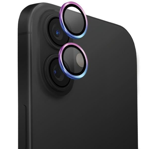 Uniq iPhone 16 / 16 Plus Optix Aluminum Camera Lens Protector Αντιχαρακτικό Γυαλί για την Κάμερα - Iridescent