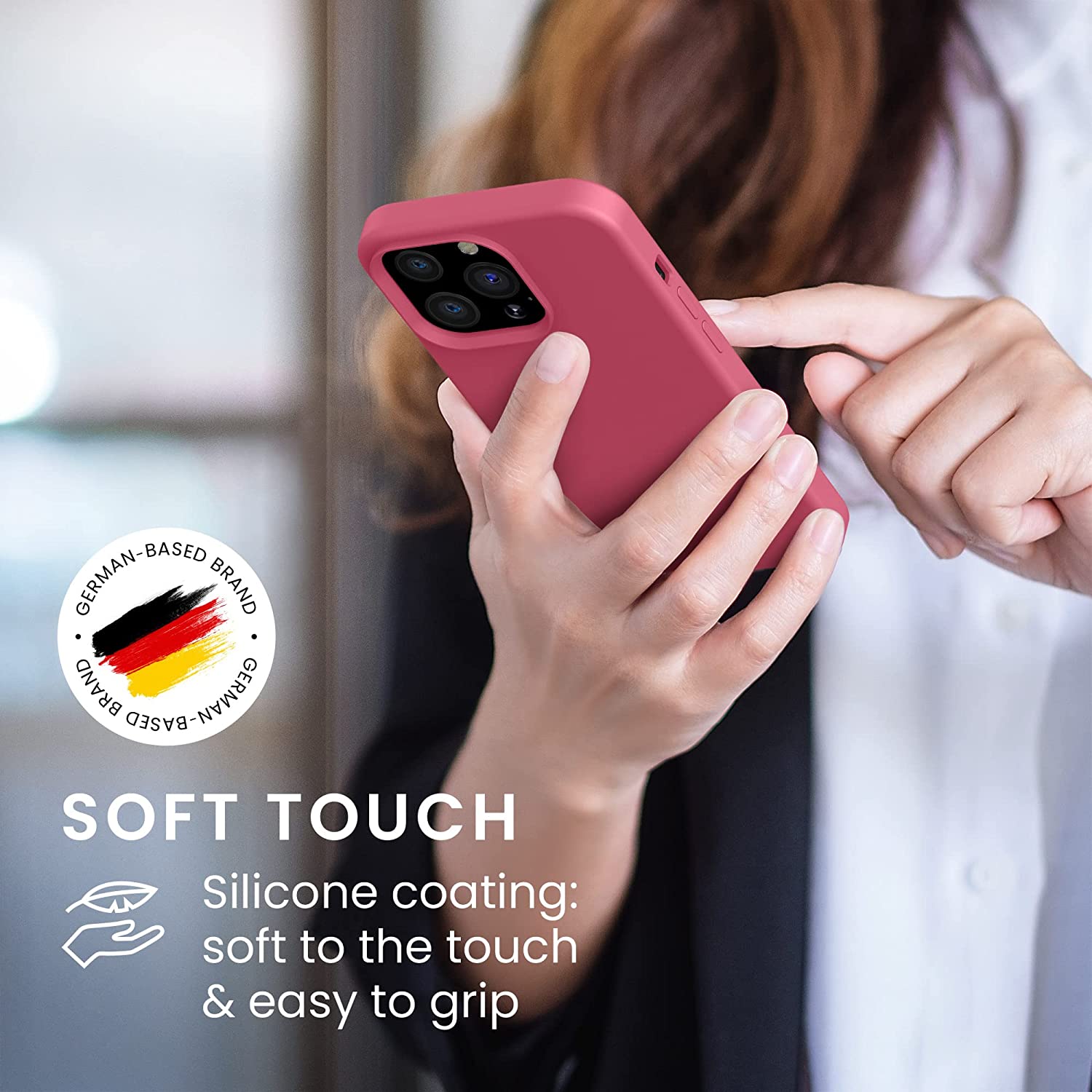 KW iPhone 13 Pro Θήκη Σιλικόνης Rubberized TPU - Awesome Pink - 55880.238