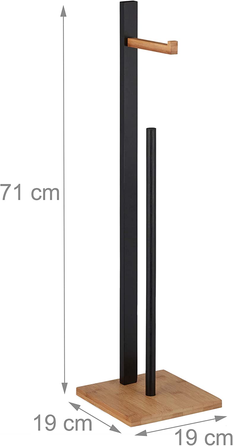 Relaxdays Βάση για Χαρτί Τουαλέτας - Natural / Black - 4052025276102