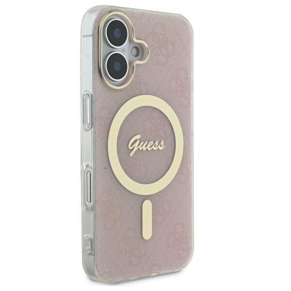 Guess iPhone 16 Plus - IML 4G MagSafe - Σκληρή Θήκη με Πλαίσιο Σιλικόνης - Pink - GUHMP16MH4STP