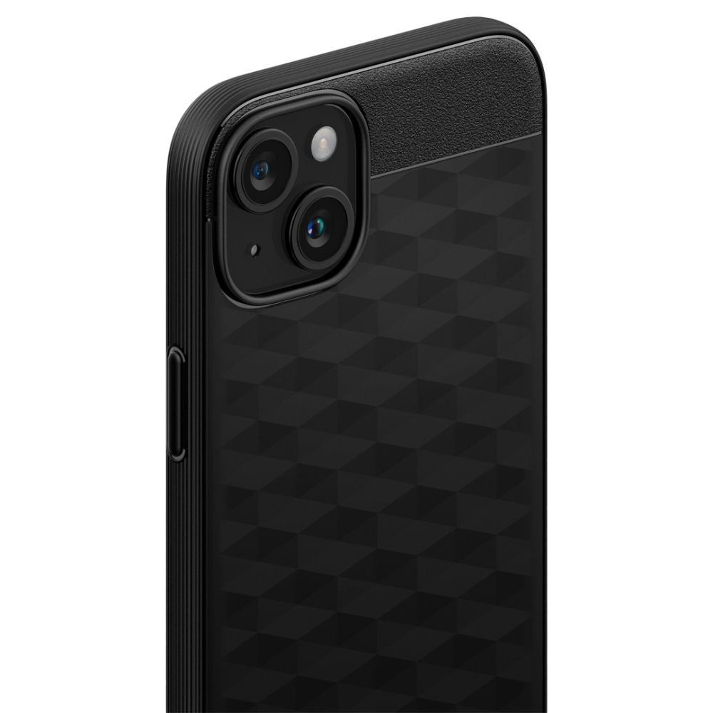 Caseology iPhone 15 Parallax Mag Θήκη Σιλικόνης με Σκληρό Πλαίσιο και MagSafe - Matte Black