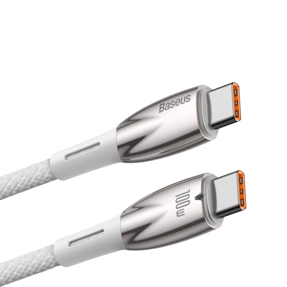 Baseus Glimmer Series PD 100W - Καλώδιο Δεδομένων και Φόρτισης Type - C to Type - C 2M - White - CADH000802