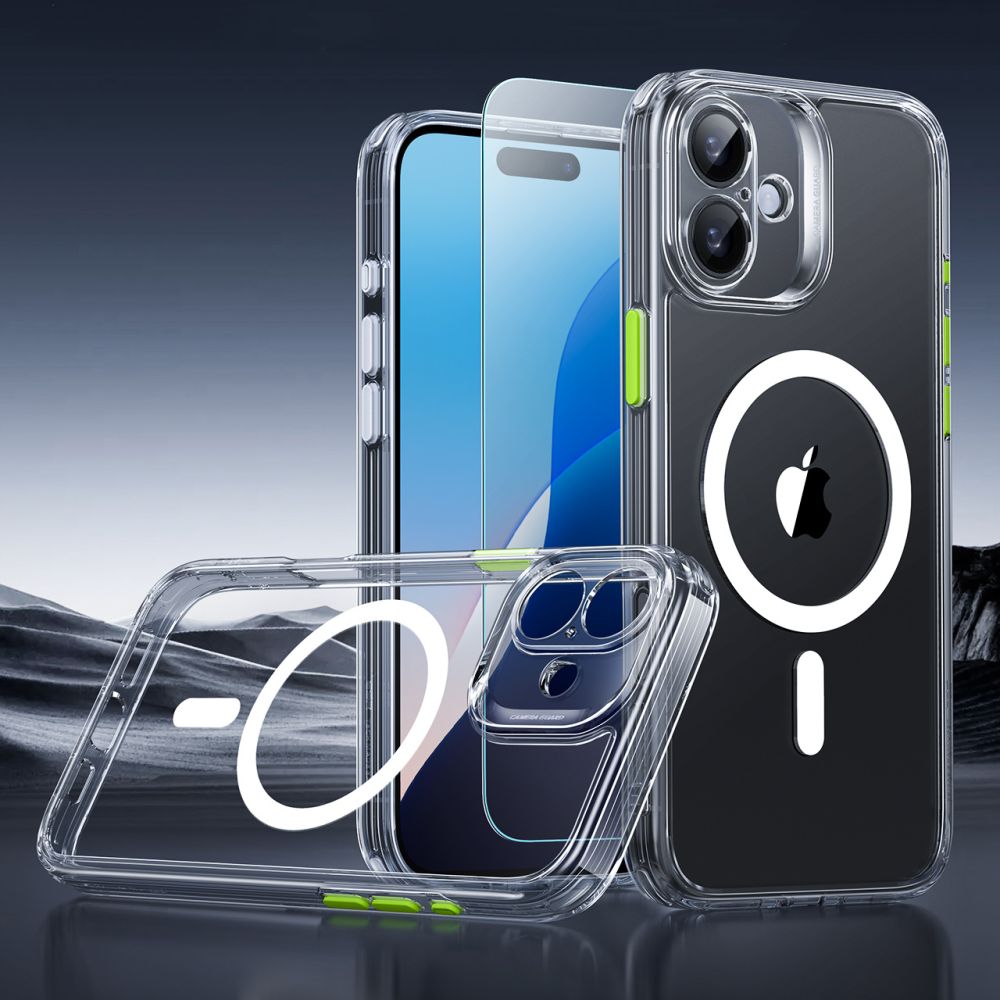 ESR iPhone 16 - Classic Pro Halolock - Σετ με 1 Αντιχαρακτικό Γυαλί Οθόνης και Θήκη MagSafe - Διάφανη