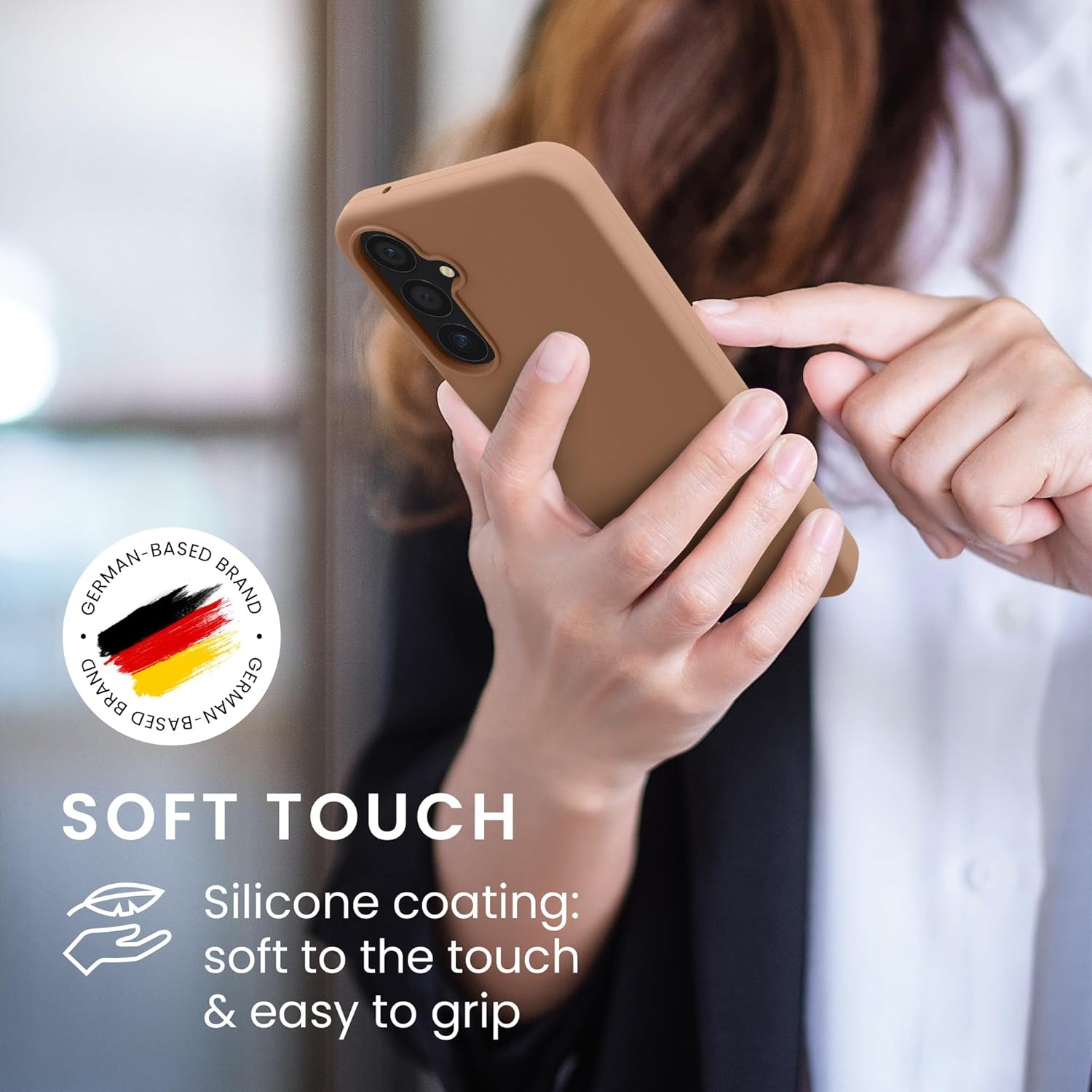 KW Samsung Galaxy A55 5G Θήκη Σιλικόνης Rubberized TPU - Cappuccino